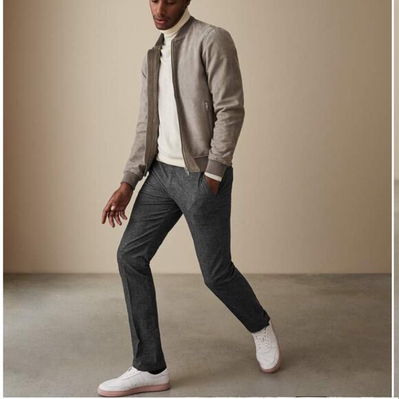 Reiss Equator Tailored Trousers Textured Slim Dress Pants Dark Grey 32 - Picture 2 of 15